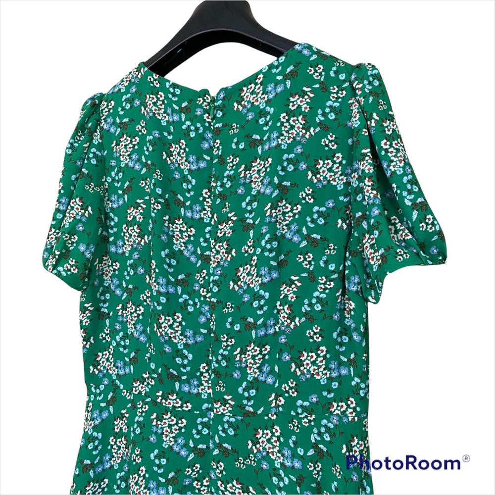 🌟HP!🌟 LOFT Green Buttercup Puff Sleeve Dress Sz 6P - Picture 7 of 10